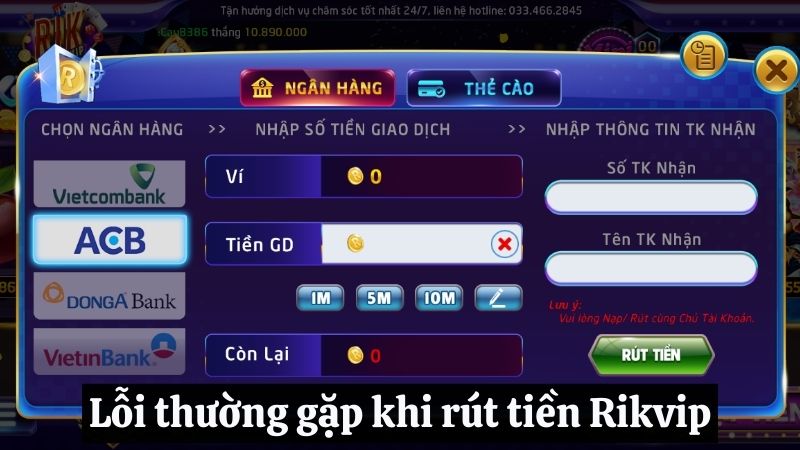 Các Lỗi Thường Gặp Khi Rút Tiền Rikvip và Cách Khắc Phục