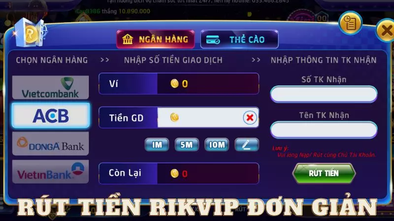 Rút tiền Rikvip